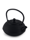Klassische schwarze Teekanne mit Hagelmuster [1,1 Liter] - Fischer² | Gusseisen-Teekannen