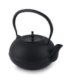 Klassische schwarze Teekanne mit Hagelmuster [1,8 Liter] - Fischer² | Gusseisen-Teekannen