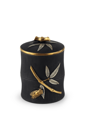 Teedose mit Bambusverzierung - Fischer² | Gusseisen-Teekannen